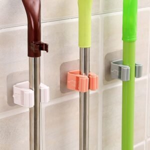 Hook Clip Seamless Broom Power-free Toilet Card Holder Mop Rack Paste Wall Hanging Storage Rack Hole Household